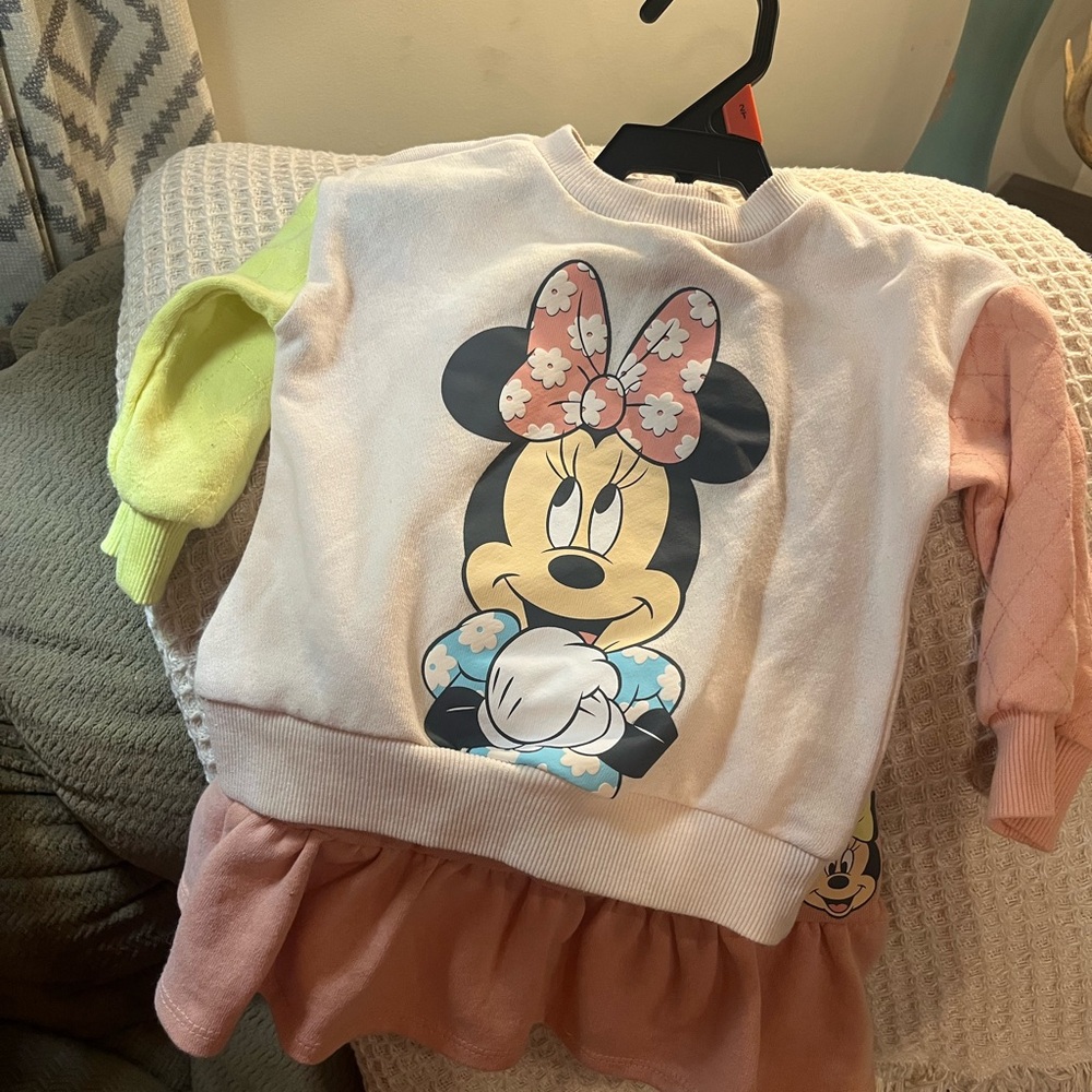 Disney Minnie Mouse Kids Sweatshirt - Pink and Yellow